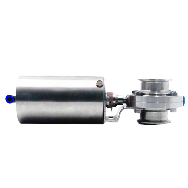 Pneumatic Clamped butterfly valve with stainless steel actuator