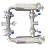 Hygienic Duplex Pipeline Filter Strainer with pressure gauge