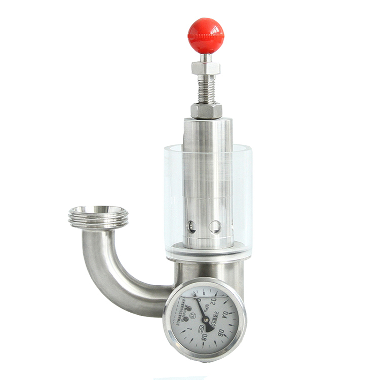 Sanitary Safety Exhaust Valve with Pressure Gauge for Fermentation Tank