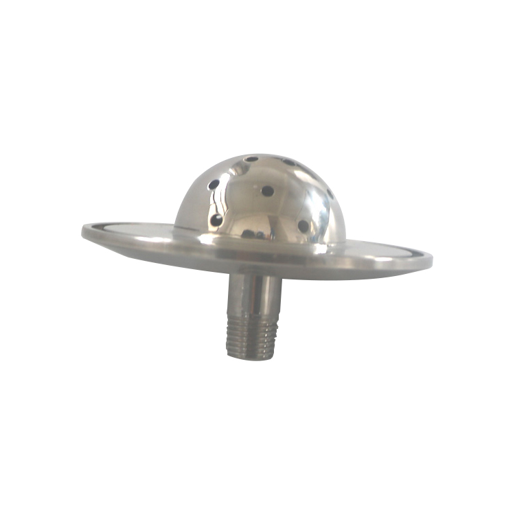 3″ Shower head End cap with 1/4″ MNPT and spray ball