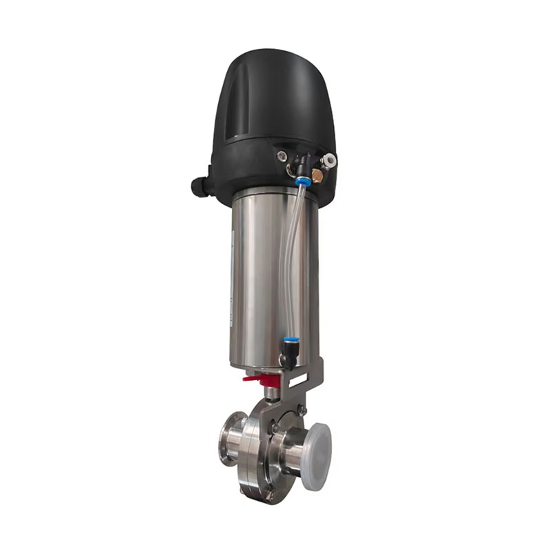 Sanitary Pneumatic Butterfly Valve With C Top
