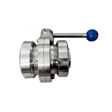 Hygienic Manual Butterfly Valves With Union Nut DIN RJT SMS