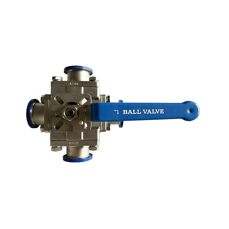 Sanitary 4 Way Non Retention Ball Valve