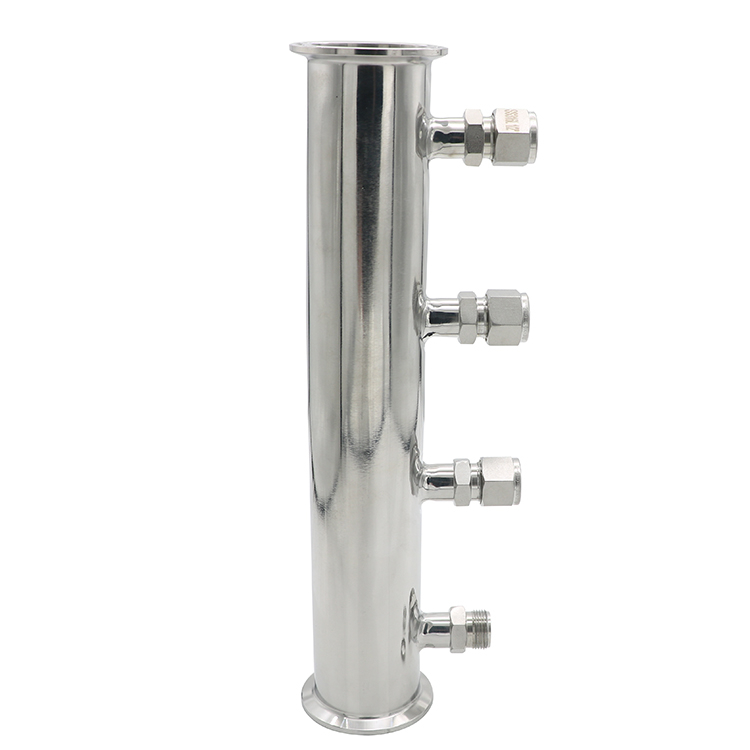 Custom SS304 Sanitary Tri Clamp Manifold with 4 Ports on One Side 