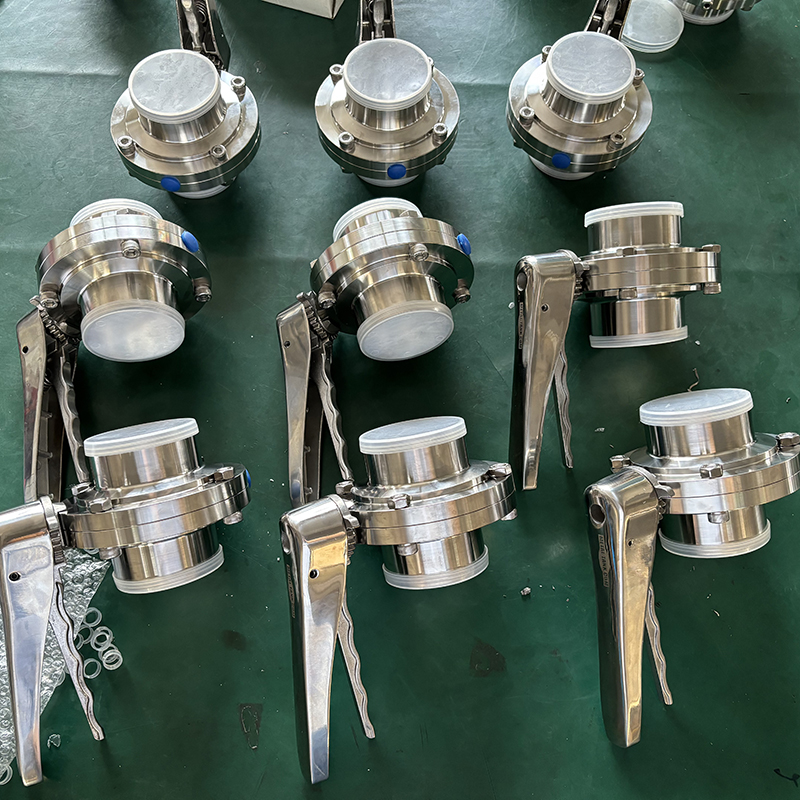 Sanitary Manual Tri Clamp Butterfly Valve with Stainless Steel Multiple Position Gear Handle