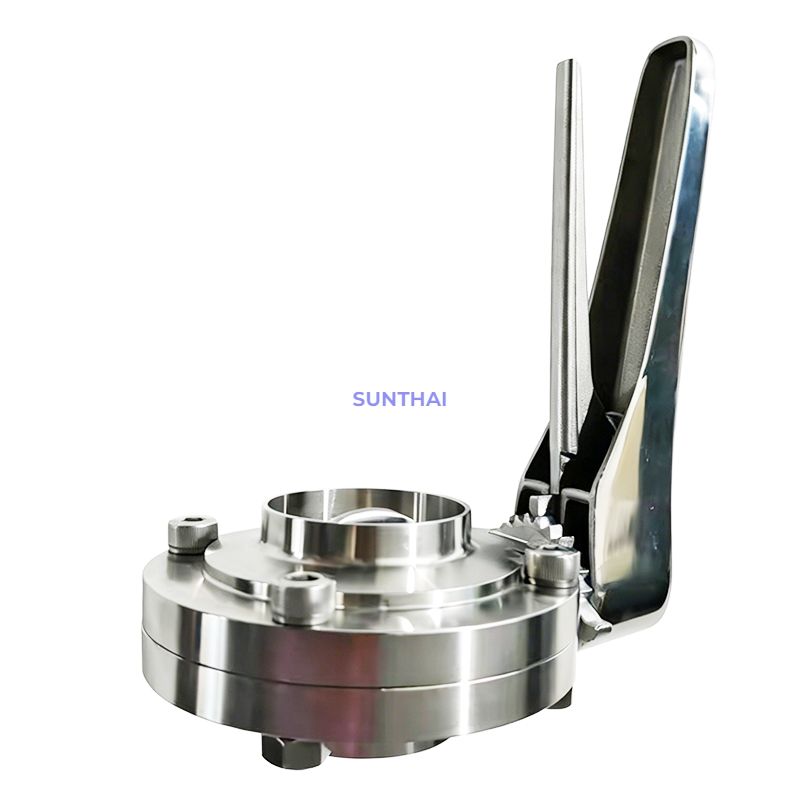 Stainless Steel Trigger Handle Sanitary Butterfly Valve