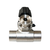3 Way Sanitary Diaphragm Valve With Clamp-Weld Ends