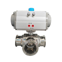 3-Way Sanitary Pneumatic Actuator Ball Valves