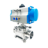 Pneumatic Sanitary 3-Piece Clamp Ball Valve With Aluminum Actuator