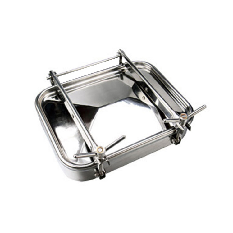Sanitary Rectangular Tank Manhole Cover Outward Opening