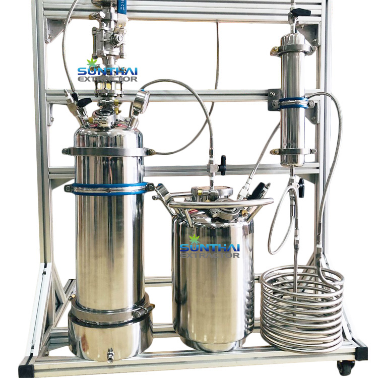 Sanitary 2LB Closed Loop Butane Extractor With Dewaxing Column And Jacketed Shatter