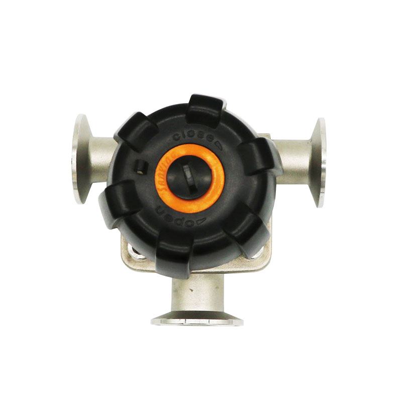 Stainless Steel Sanitary 3 Way Diaphragm Valves T Branch Type